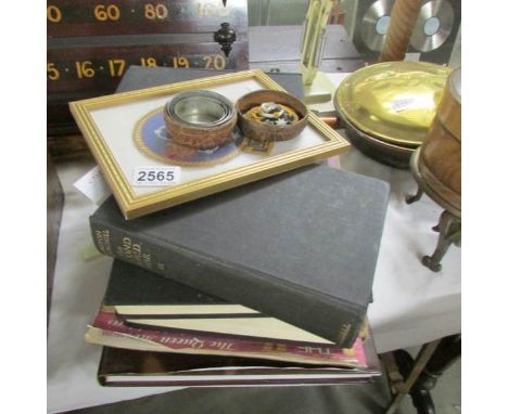 A set of Winston Churchill WW2 books, A 1945 Express D day book, a rare naval 'tot' in leather case, a VSS Franklin Roosevelt