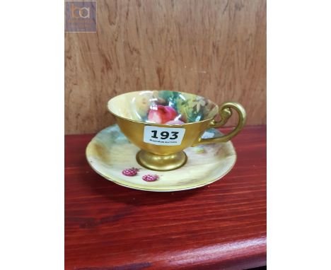 SIGNED ROYAL WORCESTER CUP AND SAUCER A/F 