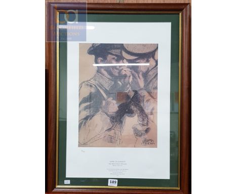 WILLIAM CONOR LTD EDITION PRINT - 'GIVE US A LIGHT' 36TH ULSTER DIVISION 16" X 10" 