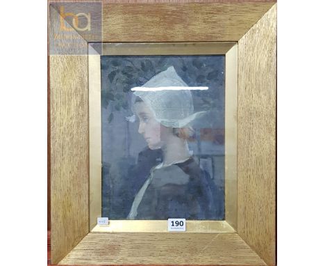 ANTIQUE OIL PORTRAIT - POSSIBLY SIGNED AND DATED IN THE BONNET OF THE YOUNG GIRL 
