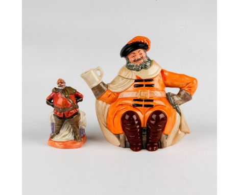 Includes miniature Falstaff figure HN3233 and Teapot D6854.Royal Doulton backstamp. Artist: William K. Harper, C.J. Noke/R. T