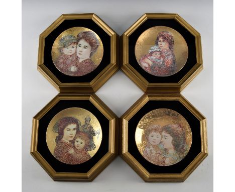 Octagonal, wooden framed, matted and signed. Gilt stamped and numbered.Hibel (1917-2014) was an American Impressionistic pain