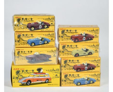 Dan Toys, 8 Modelle, 6x Triumph Competition, 1x Citroen DS, 1x Peugeot 204, Druckguss, Okt , Z 1