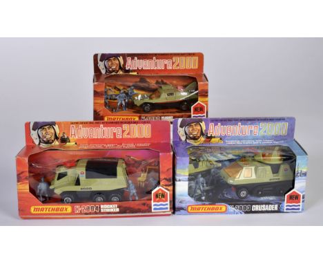 Matchbox, Adventure 2000, K-2004 Rocket Striker Vehicle, komplett mit Figuren, K-2002 Flight Hunter, komplett mit Figuren, K-