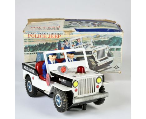 Daiya, Mystery Action Police Jeep, Japan, 25 cm, Blech, Antrieb ok, LM, Okt Z 3, Z 2-