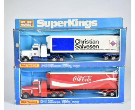 Matchbox SuperKings, 2x K-31 Articulated Wagon and Trailer, "Coca Cola" + "Christian Salvesen", meist Z 1