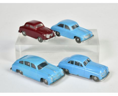 Siku, 3 x Borgward, 1 Lloyd, W.-Germany, 1:66, Kst, Z 2+/2-