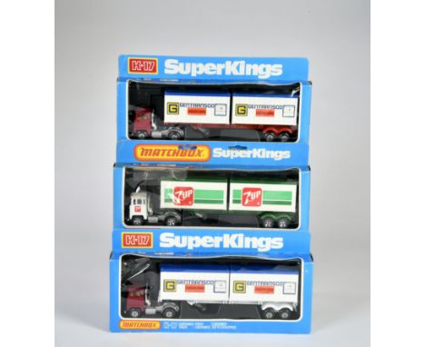 Matchbox, SuperKings, 3x K-17 Scammel Crusader Container Truck, meist Z 1