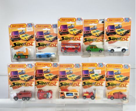 Matchbox, Blisterpackungen 1-75, 5 Seafire, 7, VW Golf, 8 DeTomaso Pantera, keine Decals auf Türen, 11 Car Transporter, 12 Bi