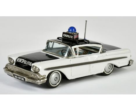 Bandai, Chevrolet 1958 Rijkspolitie Police Car, Japan, 21 cm, Friktion ok, LM, Z 2-