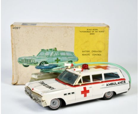 Bandai Buick Ambulanz, Japan, 21 cm, Blech, Bat. Antrieb ok, Okt Z 1-, Z 3