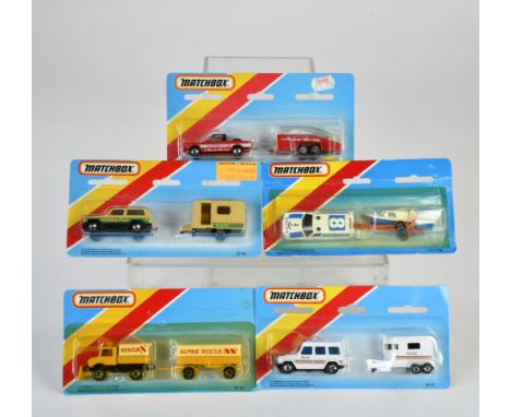 Matchbox, Blisterpackungen, BLAU, Two Packs, TP-118 BMW 323i Cabriolet, rot, "Auto Glide Gliding Club", TP-110 Matra Rancho, 