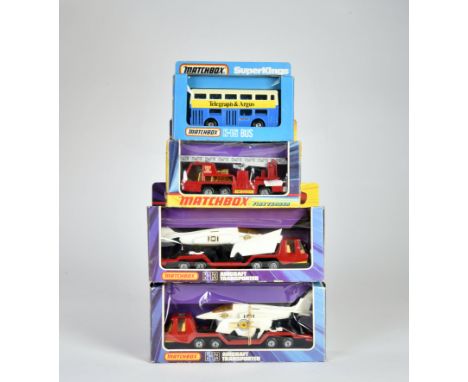 Matchbox, SuperKings, K-9 Fire Tender, 2x K-13 Aircraft Transporter, K-15 The Londoner, meist Z 1