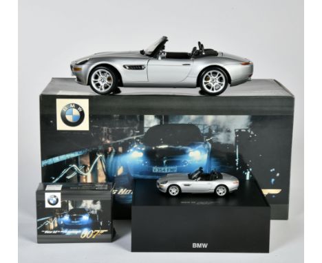 3x James Bond BMW Z 8, 1999 in 1:87-1:18, Z 1