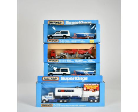 Matchbox, SuperKings, K-103 Tanker Truck, 2x K-104 Matra Rancho Coastguard Rescue Set (Anhänger Boot), K-106 Aircraft Transpo