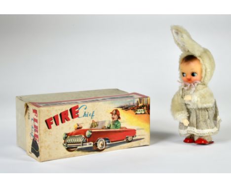 MS 726 Rabbit Doll &amp; MS 755 Fire Chief Originalkarton, China, min. LM, Z 2