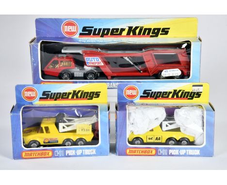 Matchbox SuperKings 1973/75, K-10 Articulated Car Transporter, ("Autotransport"), K-11 AA Pick-up Truck, K-11, SHELL Pick-up 