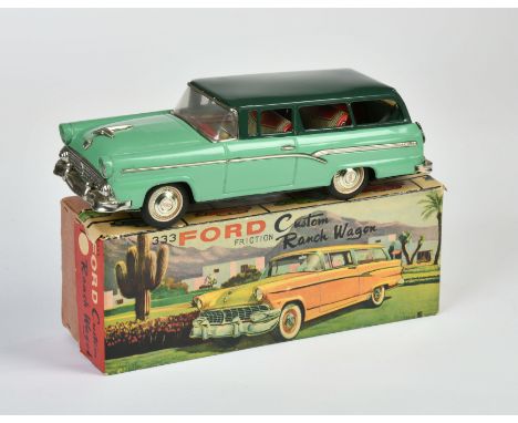 Bandai, Ford Custom Ranch Wagon, Japan, 30 cm, Blech, Friktion ok, Okt, Heckscheibe defekt, sonst Z 1-2