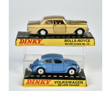 Dinky Toys, Rolls Royce Siver Cloud Mk. III, Volkswagen de Luxe Saloon, 1:43, Okt, Z 1-2