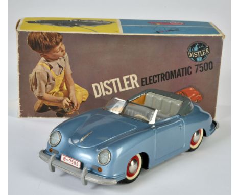 Distler, Porsche, Belgium, Blech, Bat. Antrieb ok, min. LM, Okt Z 1- (mit Kunststoff-Inlay), Z 2+