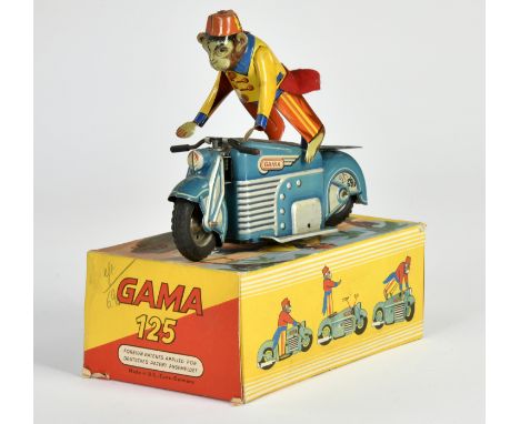 Gama, Affe auf Motorrad, US Z. Germany, 18 cm, Blech, UW ok, Okt Z 1-2, Z 1-
