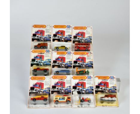 Matchbox, Blisterpackungen, Serie 75 Canada, Car Transporter, Big Bull Gros Bull, Citroen CX, 2 Snorkel Fire Engines, Fork Li