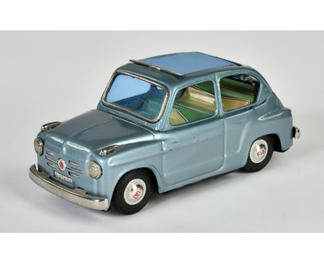 Bandai, Fiat 600, Japan, 18 cm, Blech, Friktion ok, Z 1-2