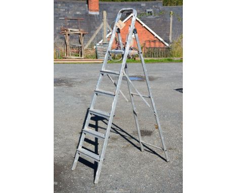 A six rung aluminium step ladder.