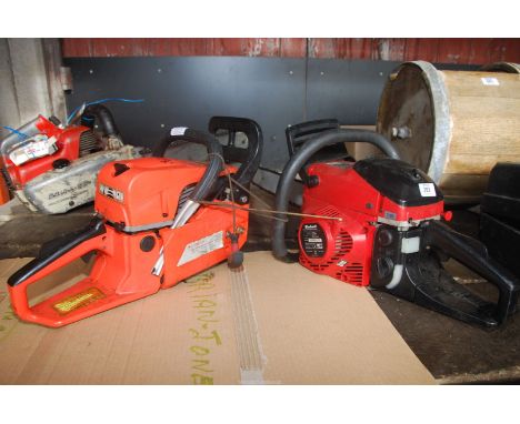 A "Einhell" and an "Enman" Chainsaw, (no cutter bar, for spares or repairs).