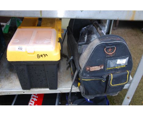 A tool box, pop rivet gun, mig welding wire, bag of motorcycle over rain shoes etc.