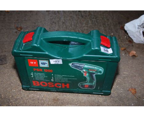 A Bosch 12v rechargeable Drill with spare battery and charger.