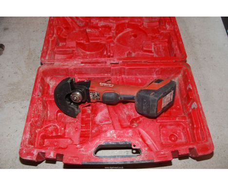 A "Hilti" 5" Angle Grinder, battery operated, no charger.