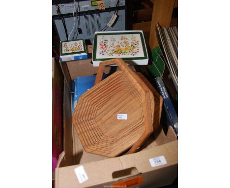 A quantity of Aynsley place mats, folding Trug etc.