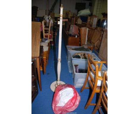 A Standard lamp Base and miscellaneous linen.