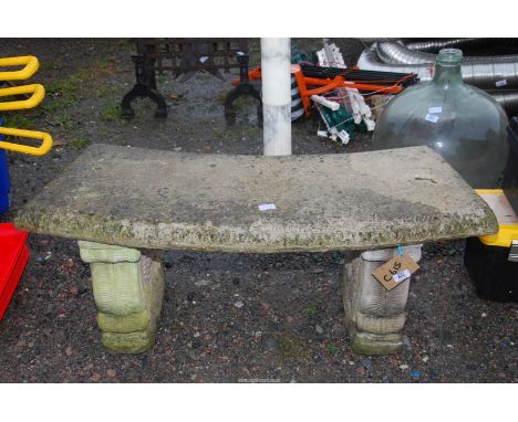 A concrete Bench, 44" wide x 16" deep x 17" tall.