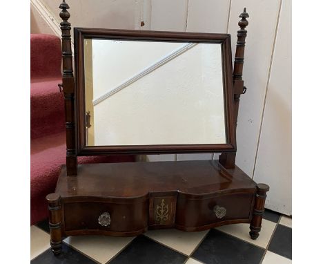 A mahogany swivel dressing table mirror with two drawers below.Condition ReportFairly good condition.