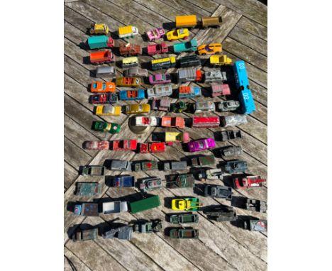 A large collection of 70's and earlier Matchbox and Lesney diecast model vehicles including military.Condition ReportAll play