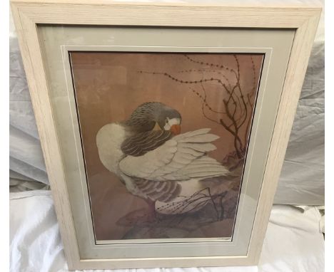 Charles Frederick Tunnicliffe large framed print, signed L.R. and stamp lower right, Gander Goose, picture size 60 h x 43cm w