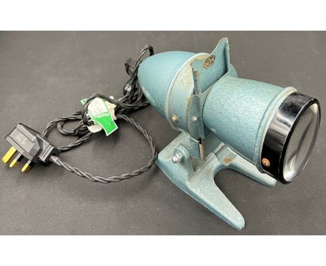 A 1950's Gnome slide projector converted to a lamp. 23cm l x 17cm h.