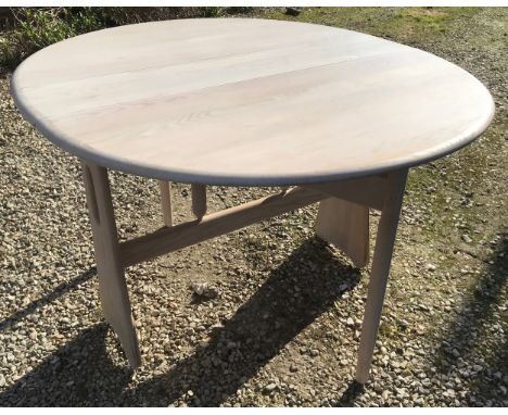 Ercol dropleaf gateleg dining table, oval top. 74 h x 121 w x 107cm.Condition ReportStripped and painted white, some minor si