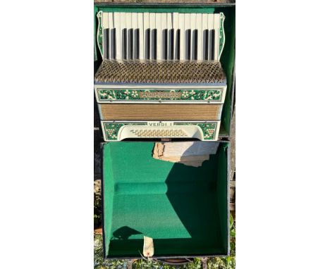 A Hohner Verdi 1 accordion in fitted case. Untested.