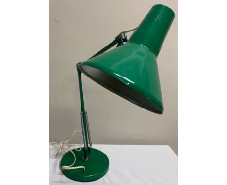 Green angle poise lamp, ex habitat, Circa 1980.Condition ReportSome rust in places. Required rewiring.