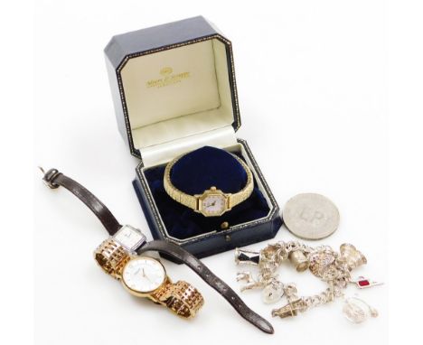 A group of costume jewellery, to include a Rotary ladies wristwatch, Lorus ladies watch, a Pulsar ladies watch, silver and si