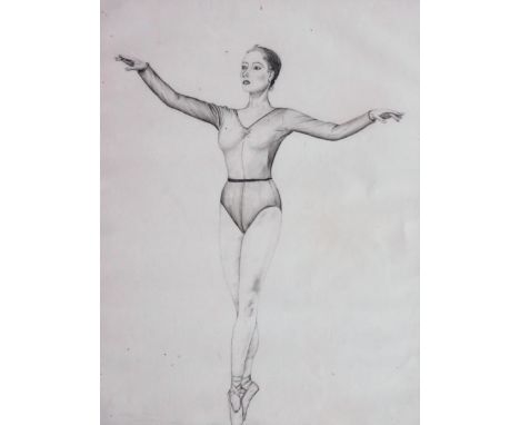 Helen Simpson (21stC School). Ballerina pencil sketch, 36cm x 28cm, in modern frame. 