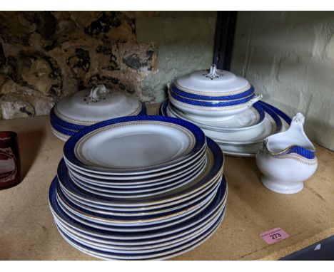 A vintage Losol ware part dinner service with a blue edgeLocation: GIf there is no condition report shown, please request