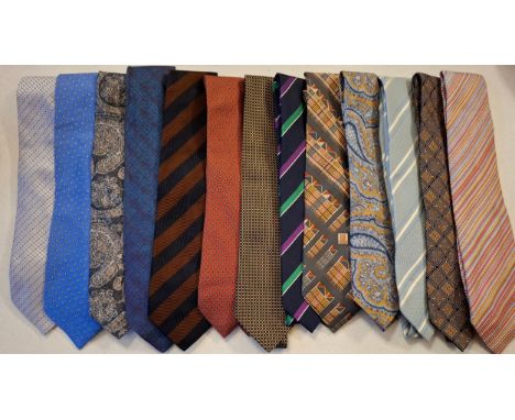 A collection of ties to include a Wimbledon tie, Aquascutum and a 1970's Lanvin silk tie together with a group of vintage han