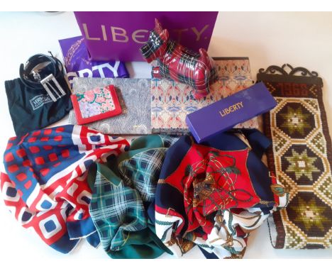 Liberty, Barbour and Versace-A mixed lot to include a Liberty silk scarf, a vintage Barbour green silk scarf, a 1968 Norwegia