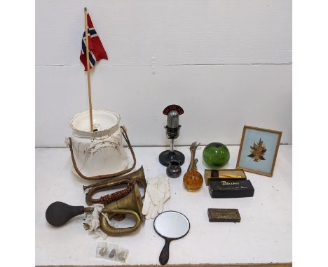 A mixed lot to include a ceramic Victorian wash jug with caned handle, a Peterson vintage tobacco pipe in its original box, a