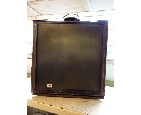 A large metal framed railway signal lamp, the Adlake (rusted).