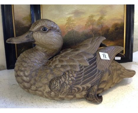 A Poole Pottery Barbara Linley Adams Limited Edition stoneware model of a Mallard, 187/1000, (one wing feather tip re-glued a